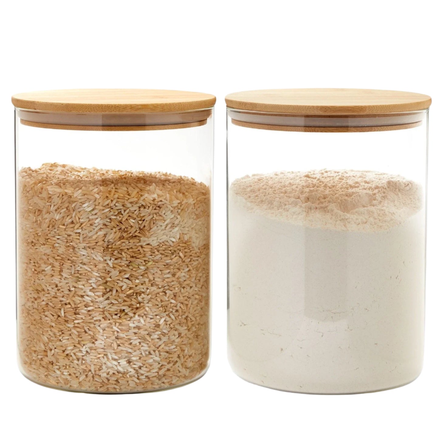 2-Pack 100 Oz Large Glass Storage Canisters with Bamboo Lids