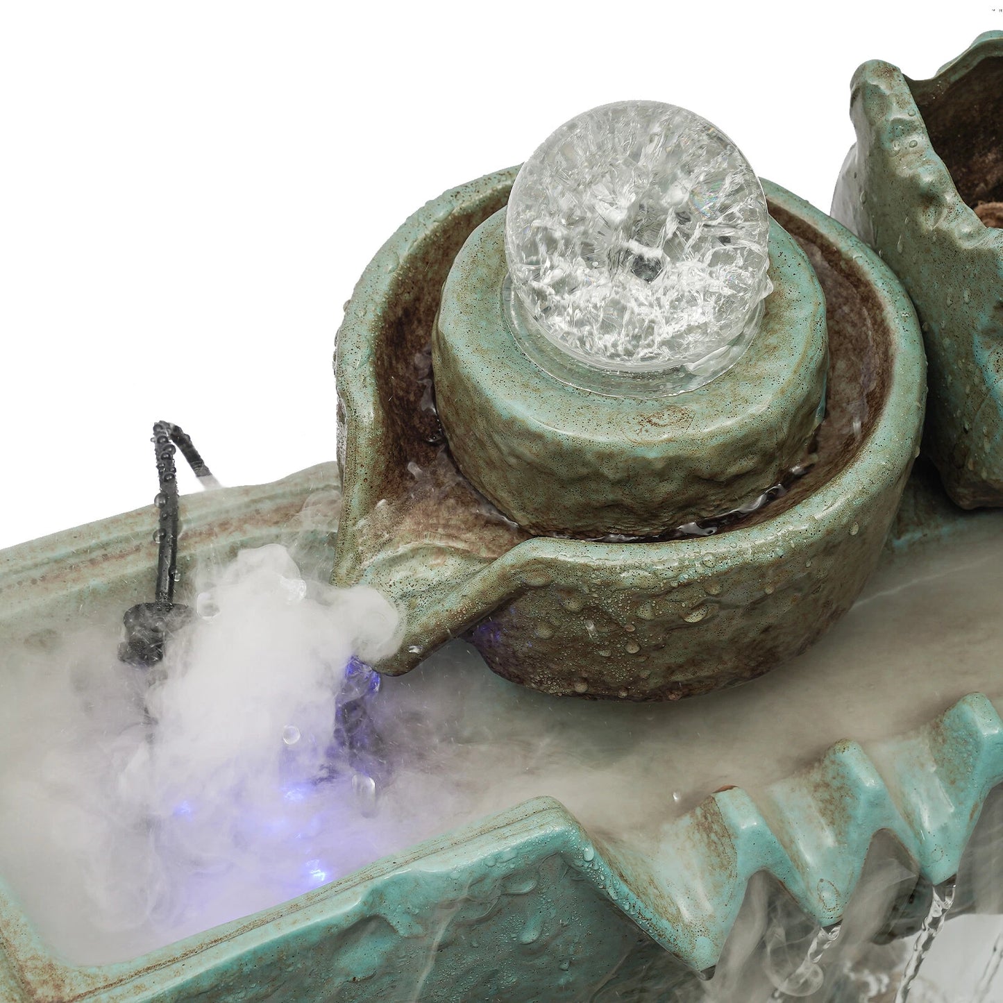 Tabletop Water Fountain with LED Light