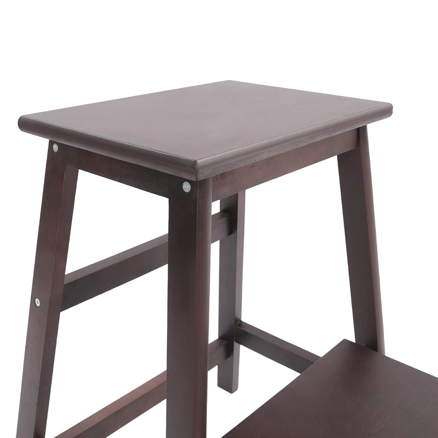 2-Tier Folding Step Stool – Multi-Purpose Wood Ladder and Stool