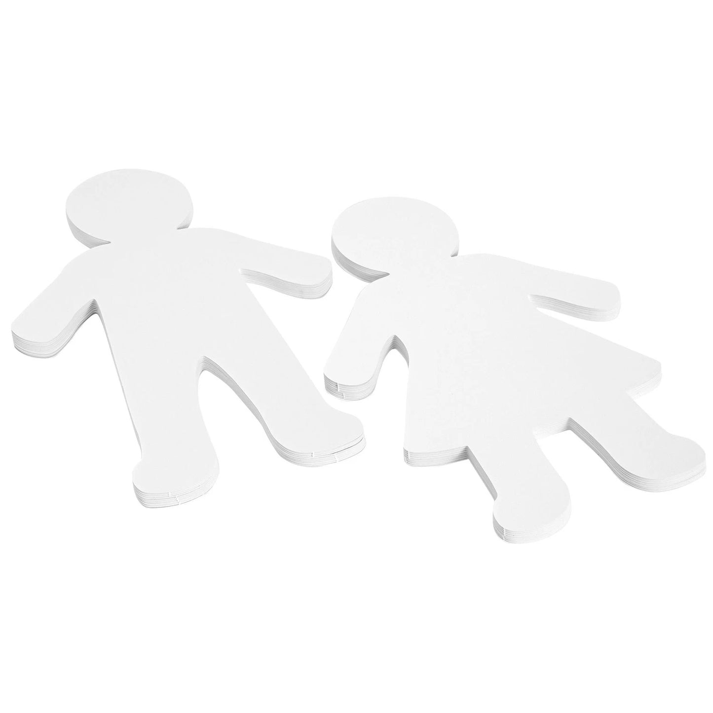 Pack of 48 Blank Kid-Shaped Paper Cutouts