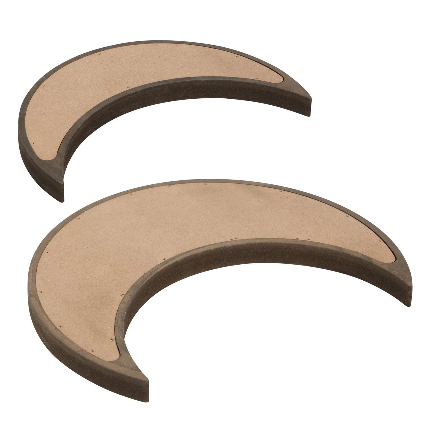 2-Piece Wooden Crescent Moon Crystal Display Trays