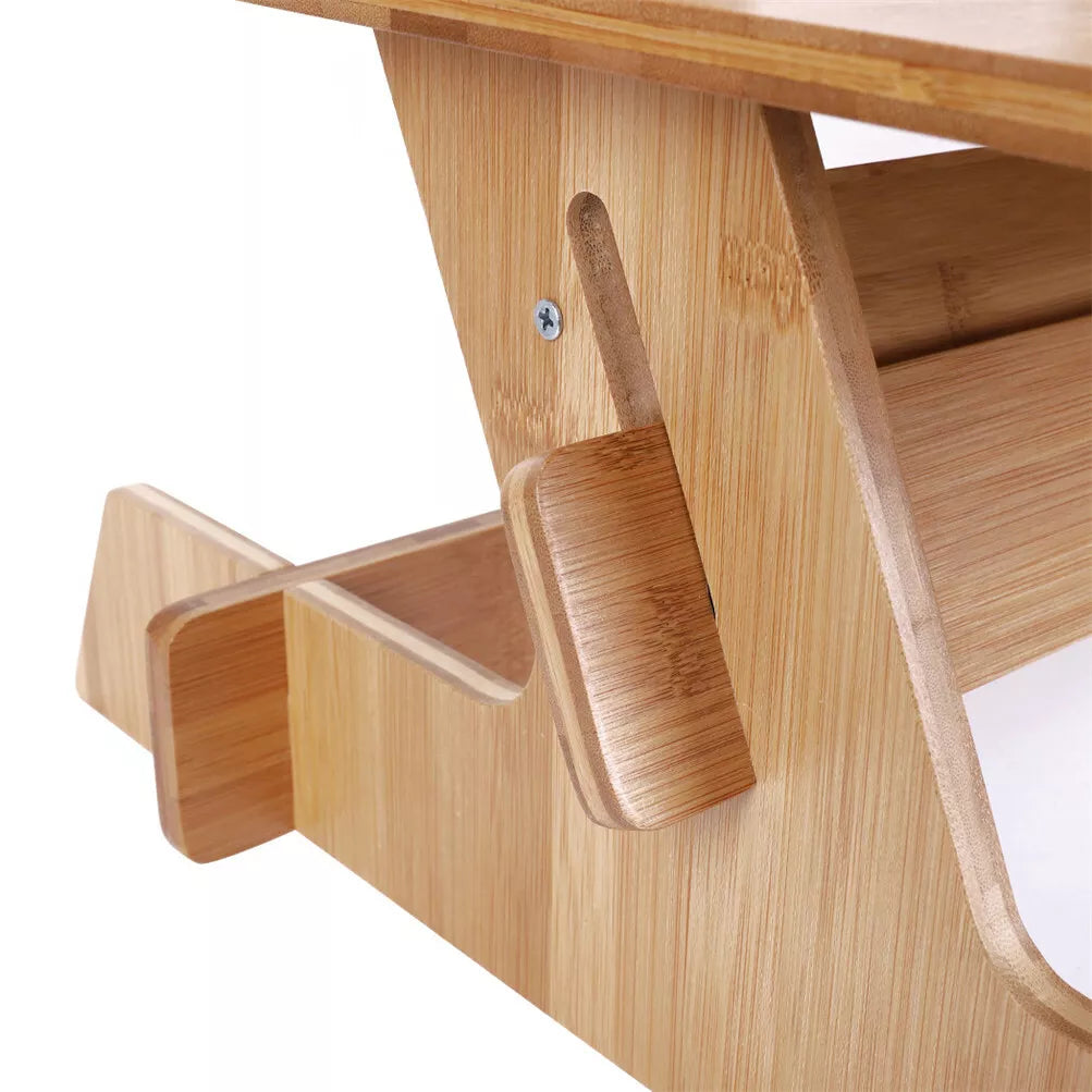 Adjustable Bamboo Standing Desk Converter