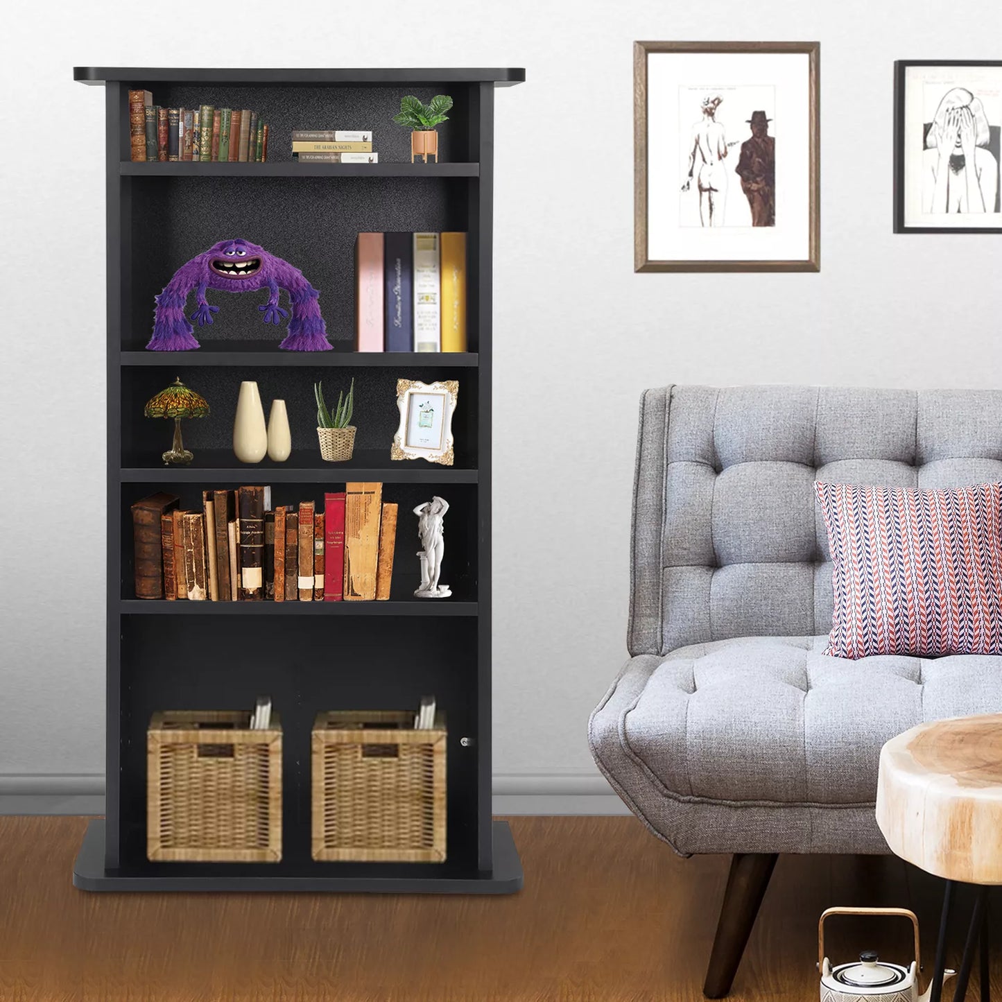 Adjustable Media Rack Shelf Organizer