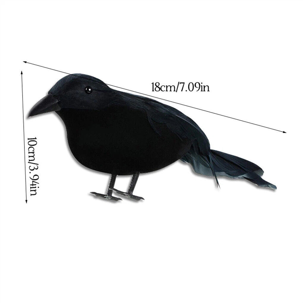 9× Halloween Lifelike Black Raven Fake Crow