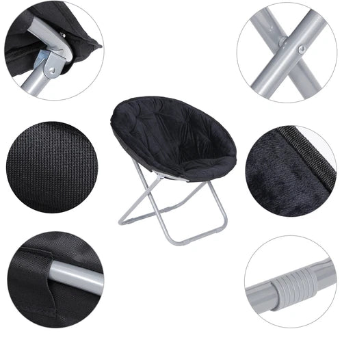 Folding Faux Fur Chair with Metal Frame