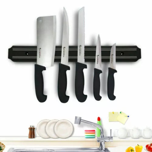 2-Pack Wall Mount Magnetic Knife & Scissor Storage Holder Rack
