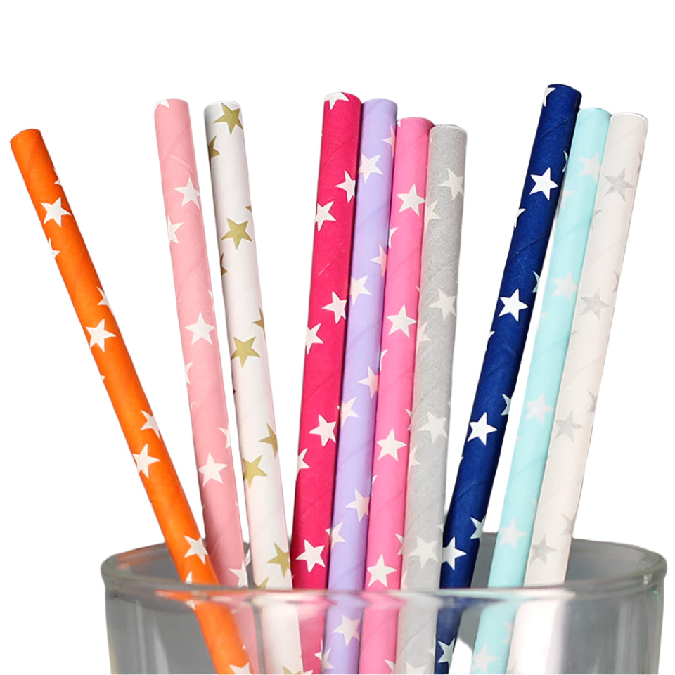 100-Count Paper Straws – Eco-Friendly & Durable