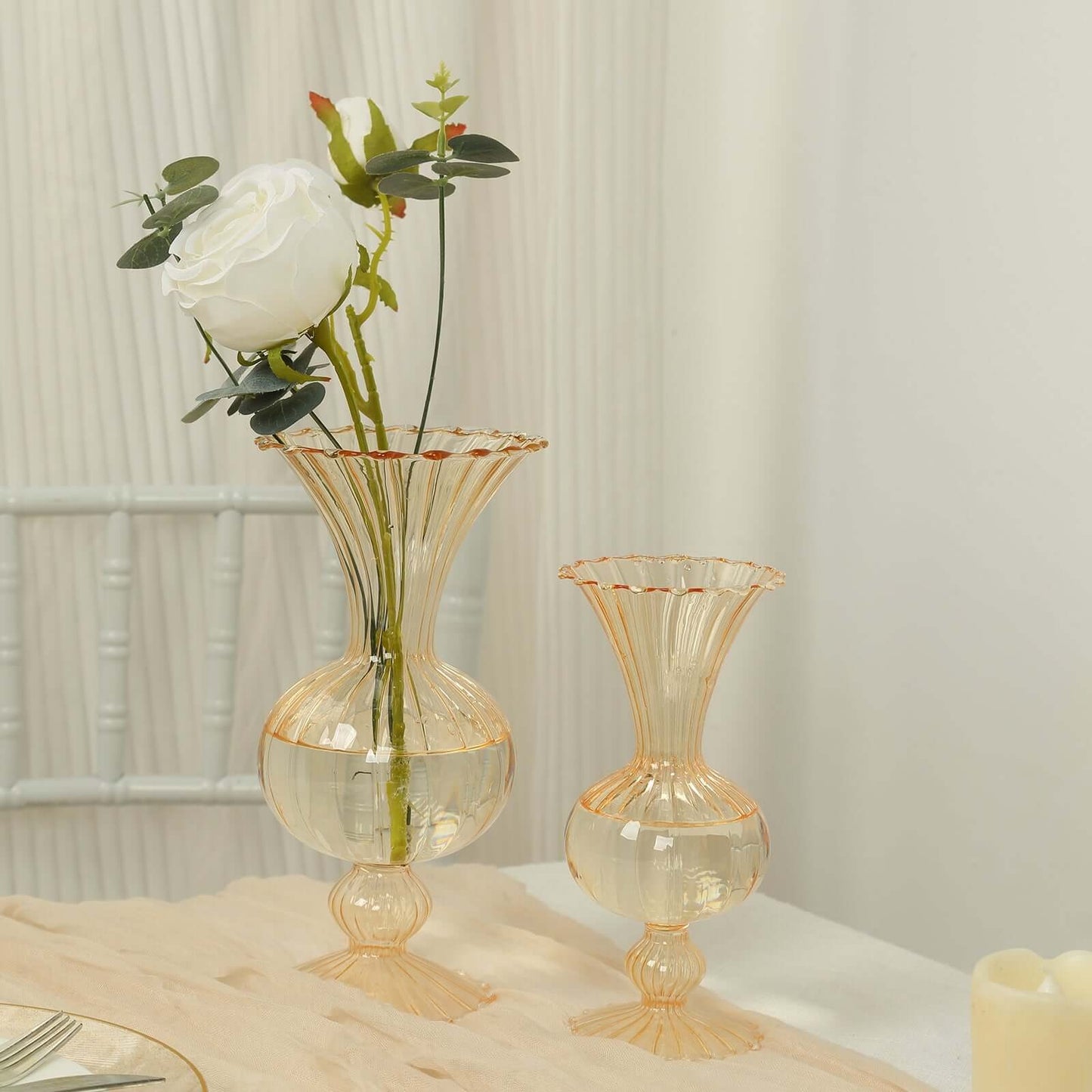 4 Nordic Style Gold Glass Flower Vases
