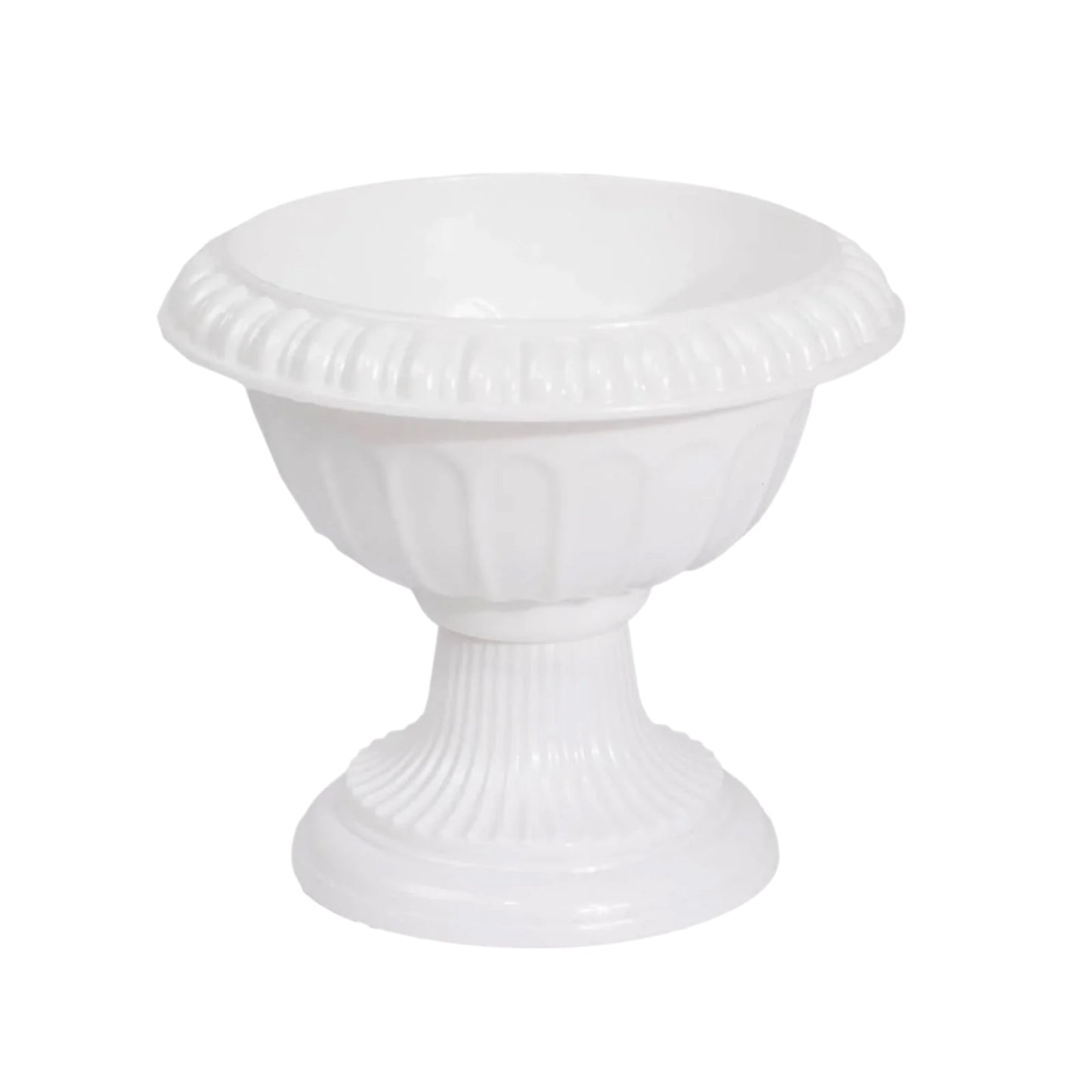 4 White Roman Style 6" Plastic Vase Flower Pots