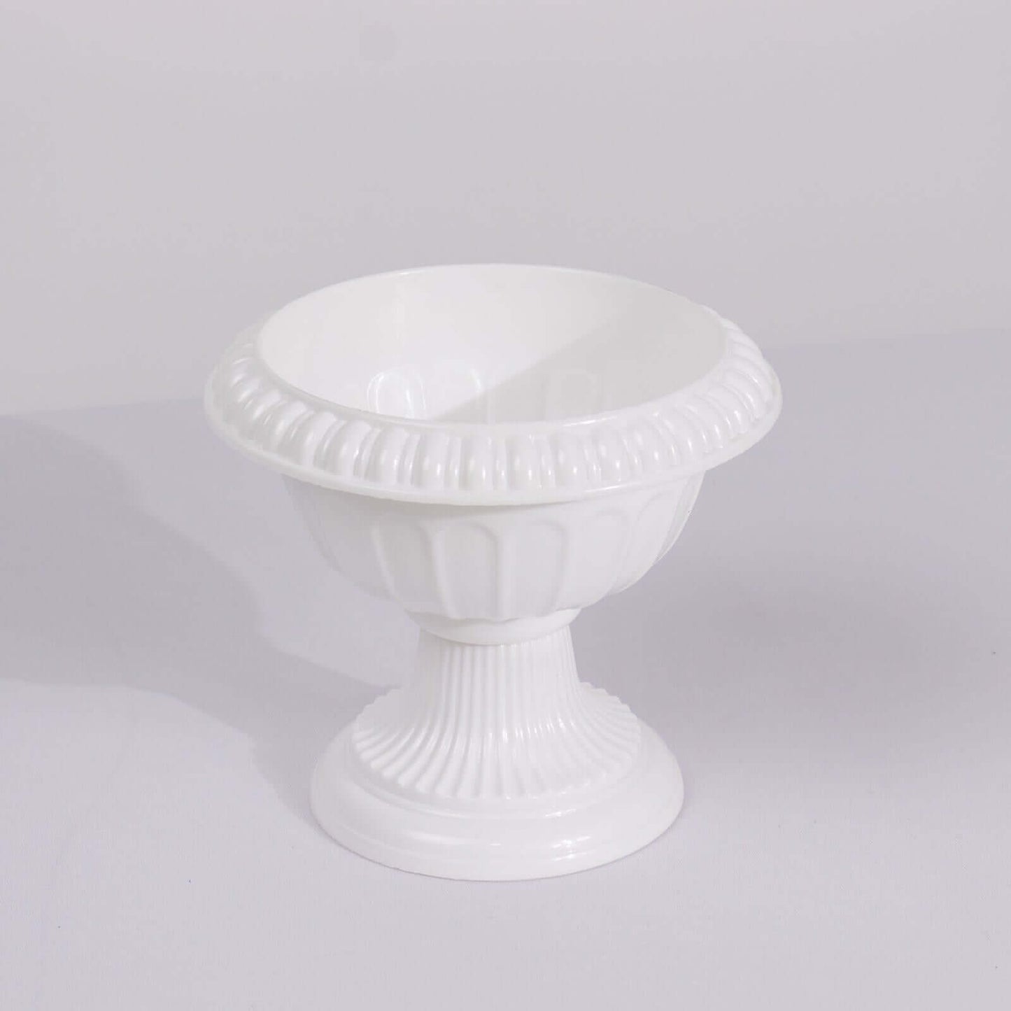 4 White Roman Style 6" Plastic Vase Flower Pots