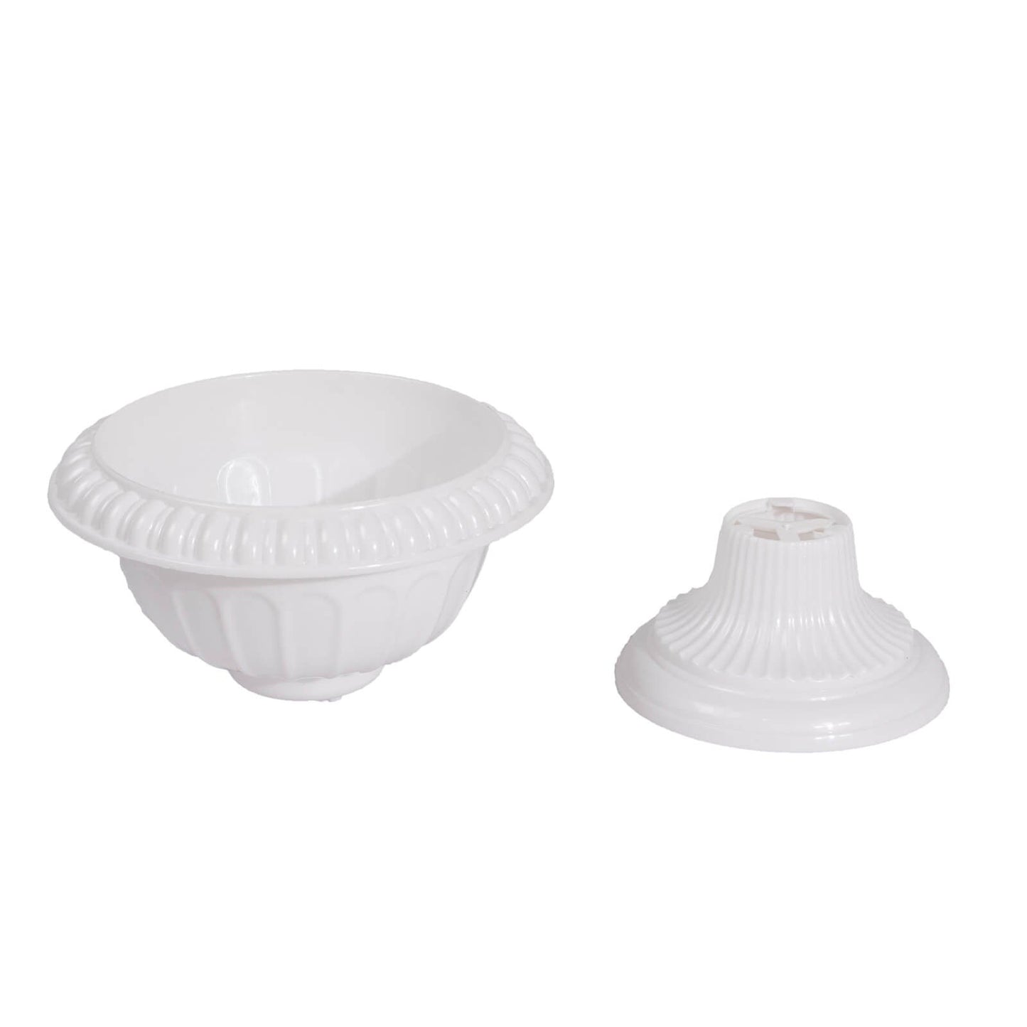 4 White Roman Style 6" Plastic Vase Flower Pots