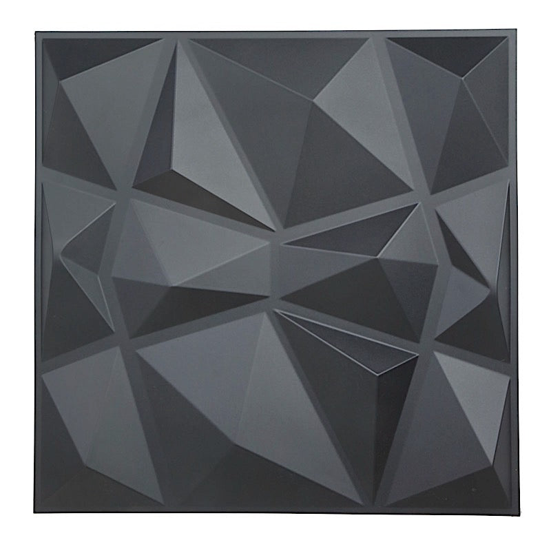 Home Collection 12Pcs Matte Black PVC 3D Wall Panels