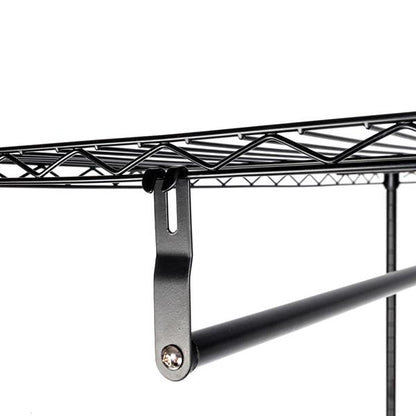 Heavy Duty Garment Rack with Adjustable Shelves & Wheels Black