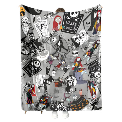 Horror Ghost Halloween Throw Blanket
