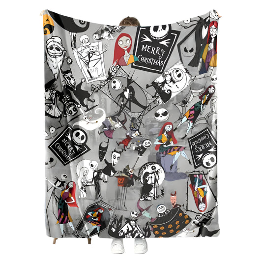 Horror Ghost Halloween Throw Blanket