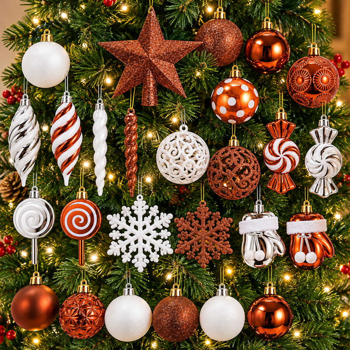Home Collection Pack of 130 Shatterproof Christmas Ball Ornaments Assorted Holiday Tree Decorations