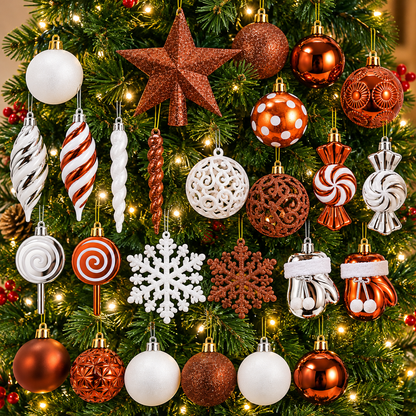 Home Collection Pack of 130 Shatterproof Christmas Ball Ornaments Assorted Holiday Tree Decorations