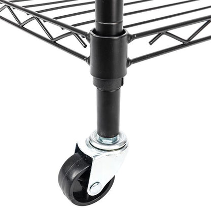 Heavy Duty Garment Rack with Adjustable Shelves & Wheels Black