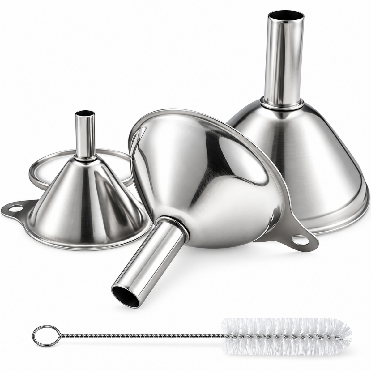 Home Collection Stainless Steel Funnel Set of 3