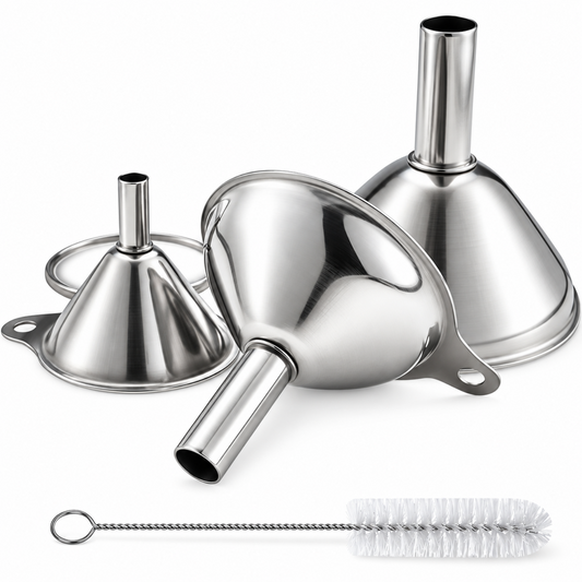 Home Collection Stainless Steel Funnel Set of 3