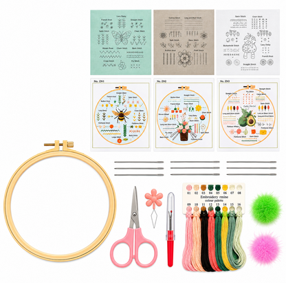 Home Collection 3 Sets Embroidery Starter Kit