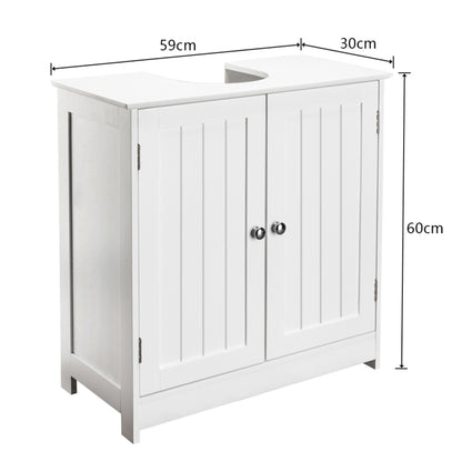 White Bathroom Sink Cabinet with Storage