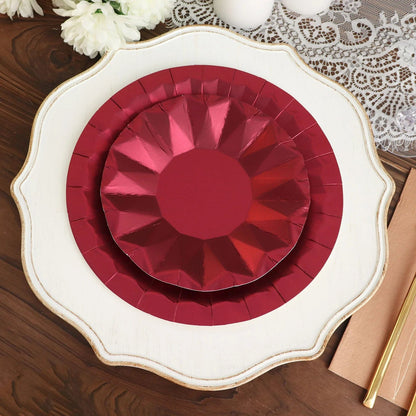 Home Collection 25-Pack 7-Inch Metallic Geometric Disposable Paper Salad Plates