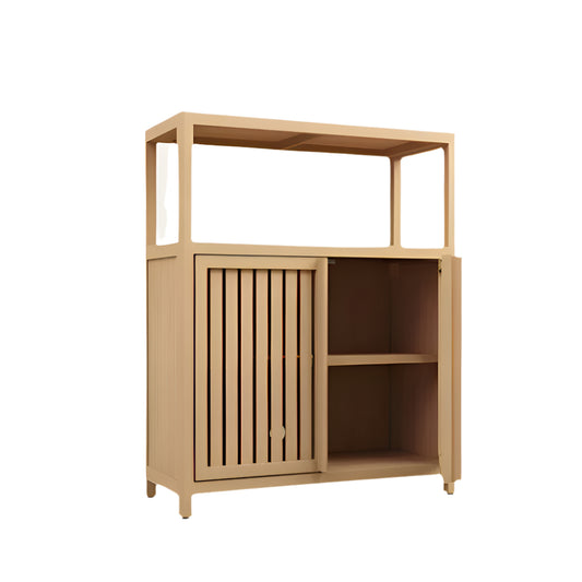 Large Bamboo Storage Cabinet with Shelves