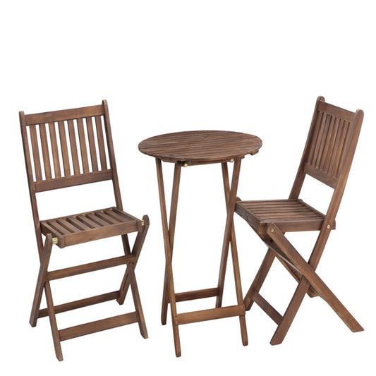 3-Piece Acacia Wood Folding Bistro Set