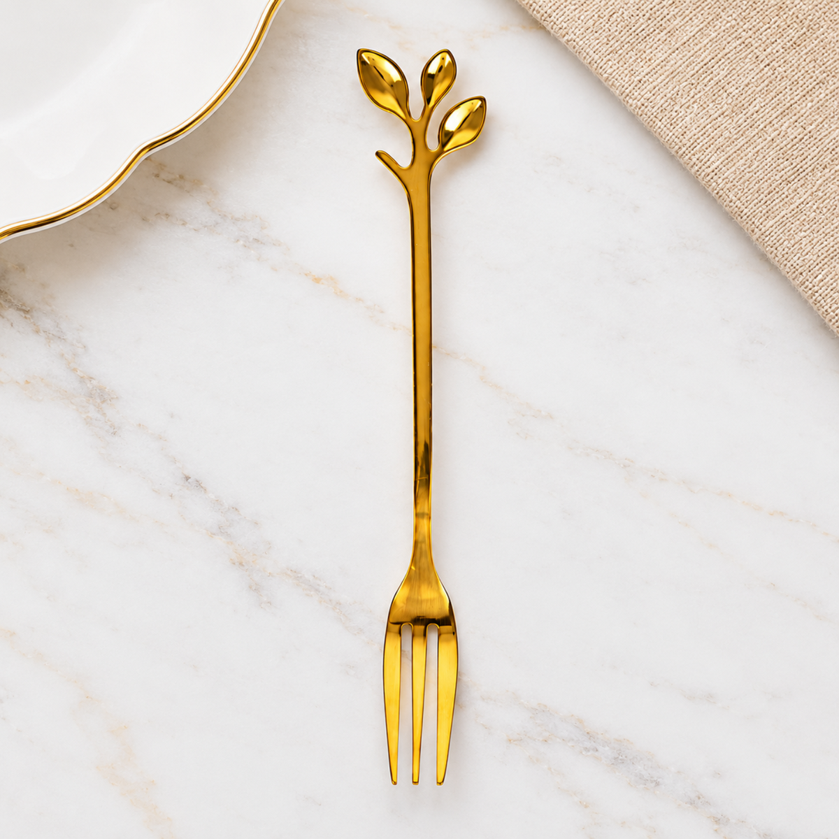 Home Collection Gold Metal Dessert Forks Set of 4