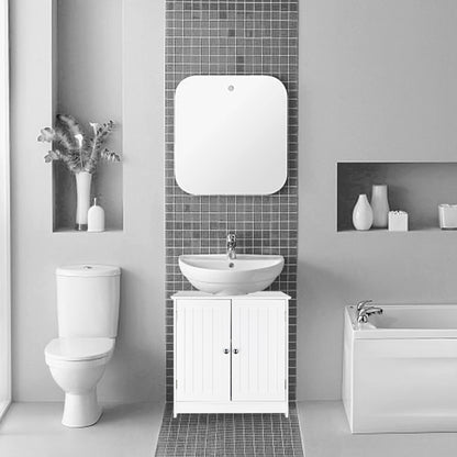 White Bathroom Sink Cabinet with Storage