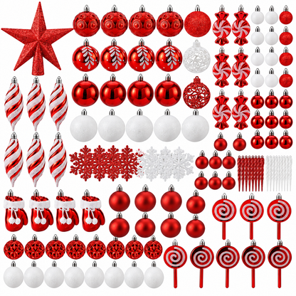 Home Collection Pack of 130 Shatterproof Christmas Ball Ornaments Assorted Holiday Tree Decorations