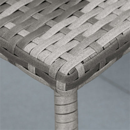 Gray Handwoven Rattan Outdoor Coffee Table with Steel Frame