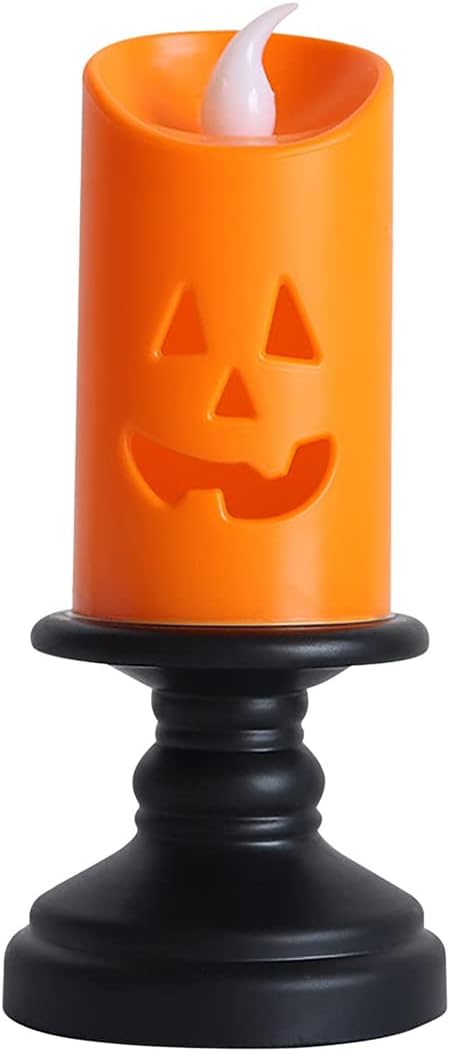 Halloween LED Pumpkin Candle Table Decor – Battery Powered