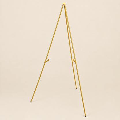 Home Collection 65" Gold Metal Tripod Easel Stand – Collapsible Display Stand with Clip Locks
