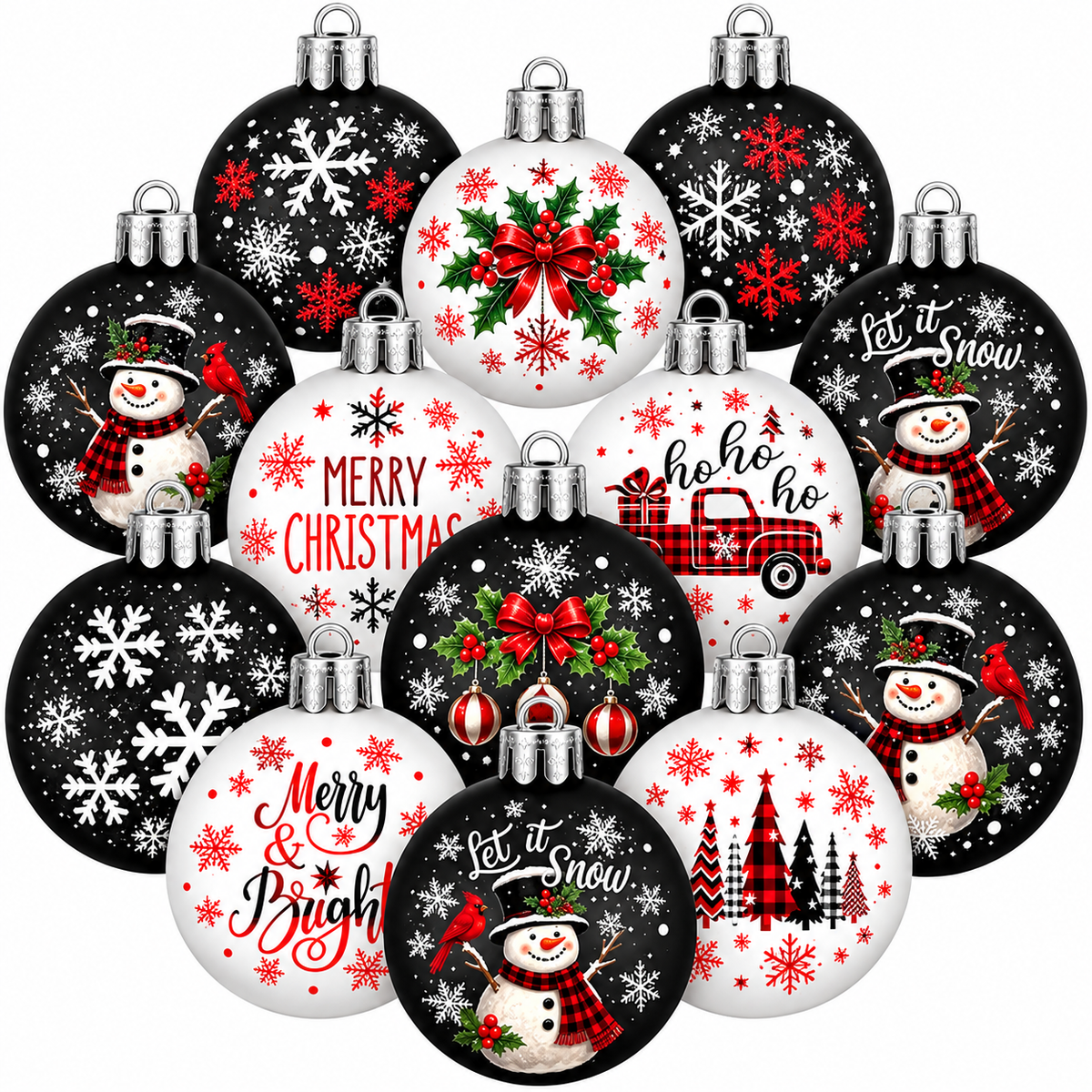 Home Collection Pack of 40 Mini Christmas Ball Ornaments 1.2 Inch Hanging Xmas Tree Decorations