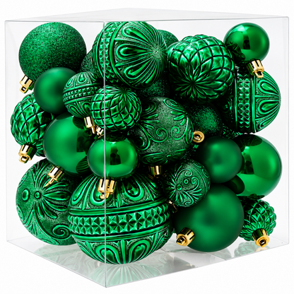 Home Collection Pack of 36 Shatterproof Christmas Ball Ornaments 6 Styles in 3 Sizes