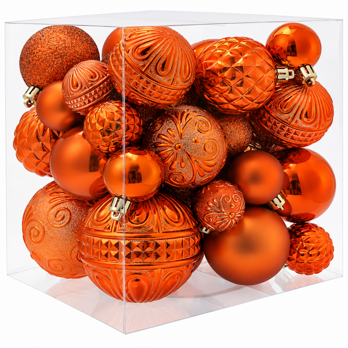 Home Collection Pack of 36 Shatterproof Christmas Ball Ornaments 6 Styles in 3 Sizes