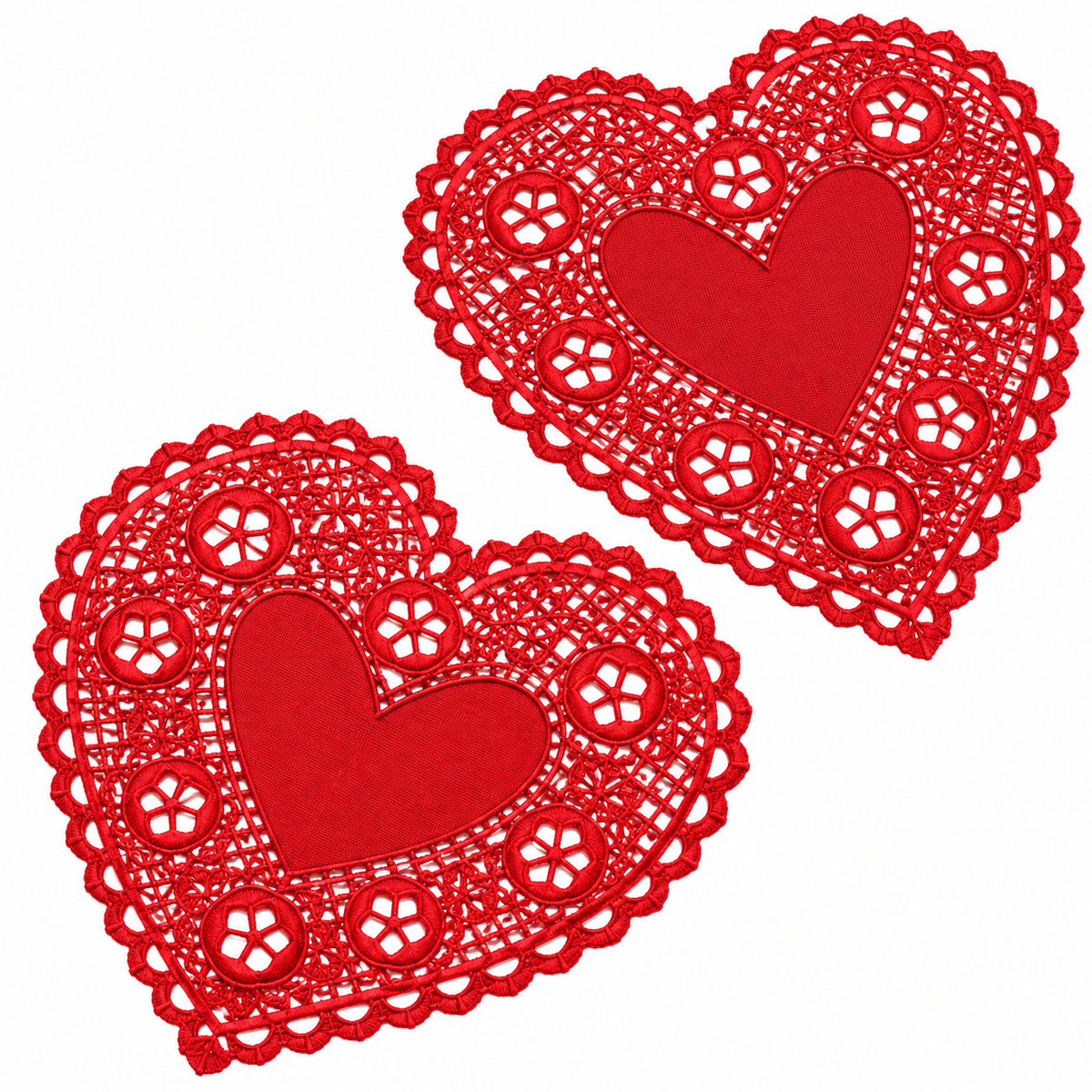 Home Collection 18-Pc 6-Inch Red Foil Paper Heart Doilies
