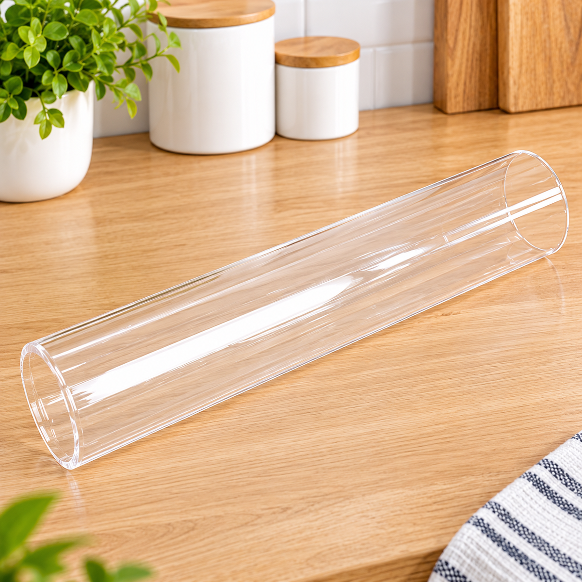 Home Collection 2-Pack 10" Clear Glass Cylinder Hurricane Candle Shades