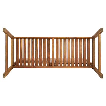 Acacia Wood 2-Person Outdoor Bench with Adjustable Backrest