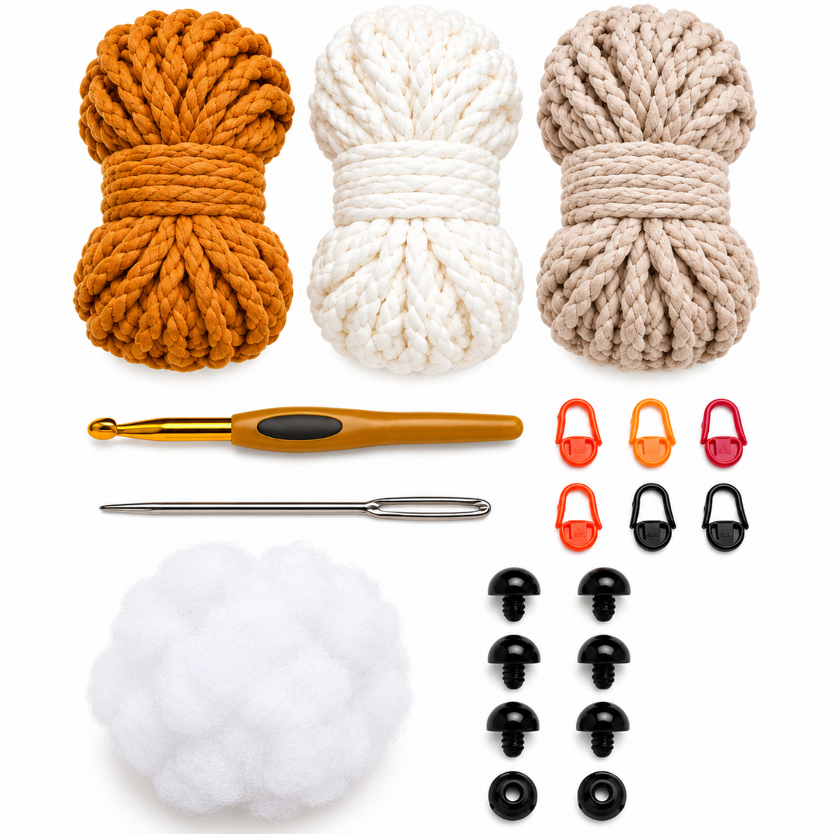 Home Collection Pack of 3 Chicken Crochet Kit for Beginners