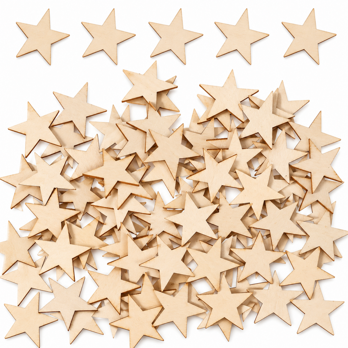 Home Collection 100Pcs Unfinished Wooden Stars for Crafts