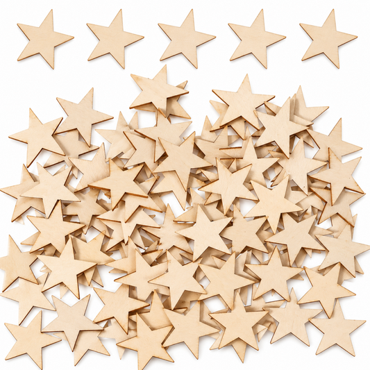 Home Collection 100Pcs Unfinished Wooden Stars for Crafts