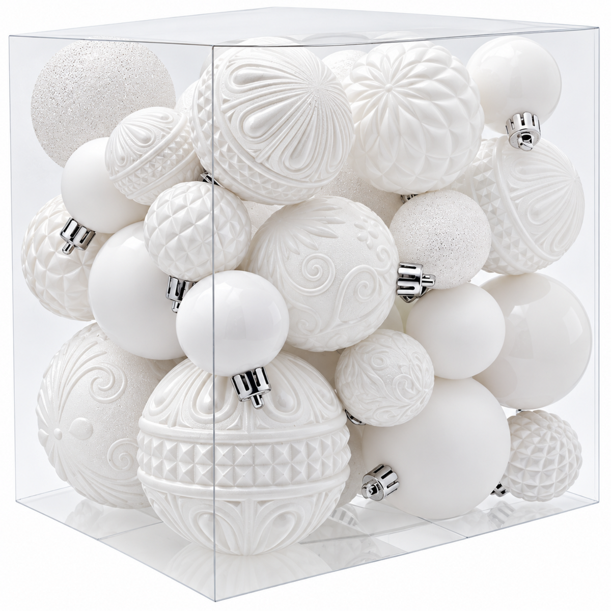 Home Collection Pack of 36 Shatterproof Christmas Ball Ornaments 6 Styles in 3 Sizes
