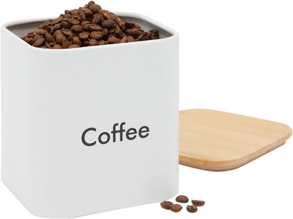 Home Collection 3Pcs White Iron Coffee Bean Storage Canister