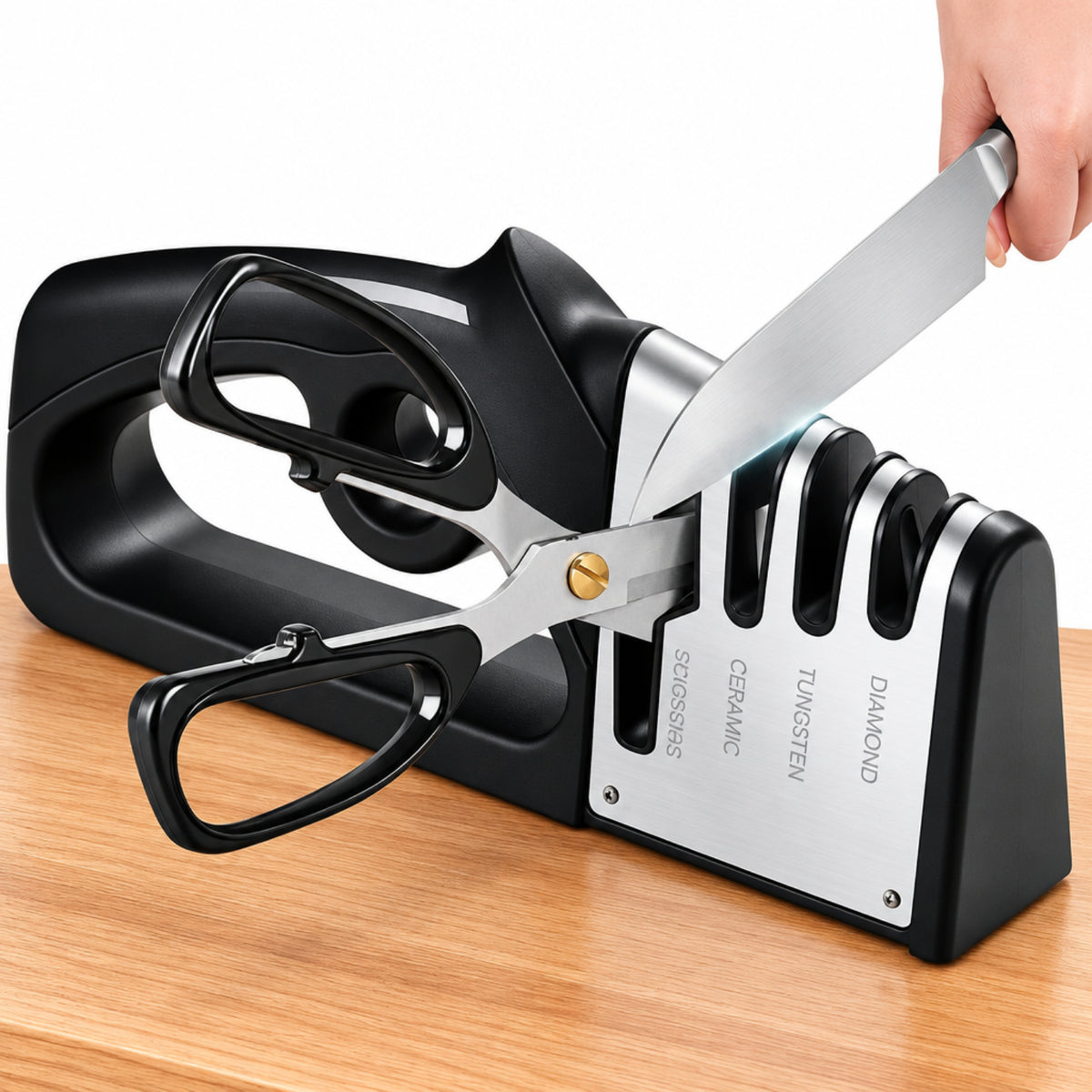 Home Collection 4-in-1 Knife Sharpener with Cut-Resistant Gloves