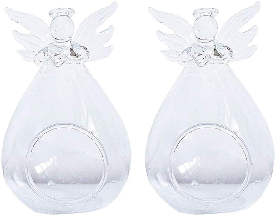2 Hanging Glass Vase Planters
