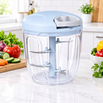 Home Collection Manual Pull String Food Chopper with Container for Onion, Garlic and Vegetables  900ml