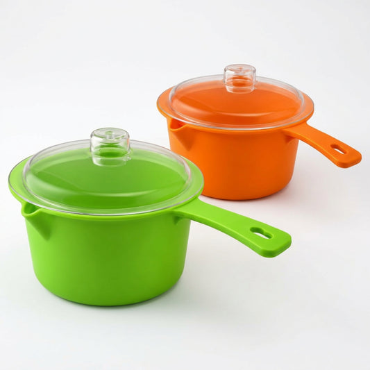Home Collection Set of 2 Microwave Saucepan with Lid 27 oz